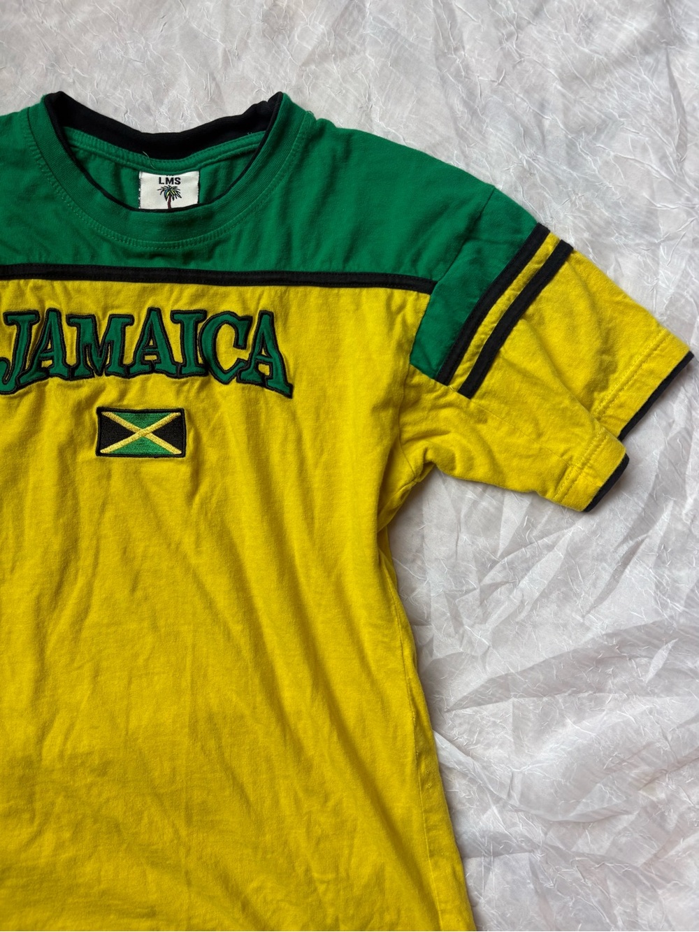Jamaica Colorblock Kids T-Shirt in Yellow & Green